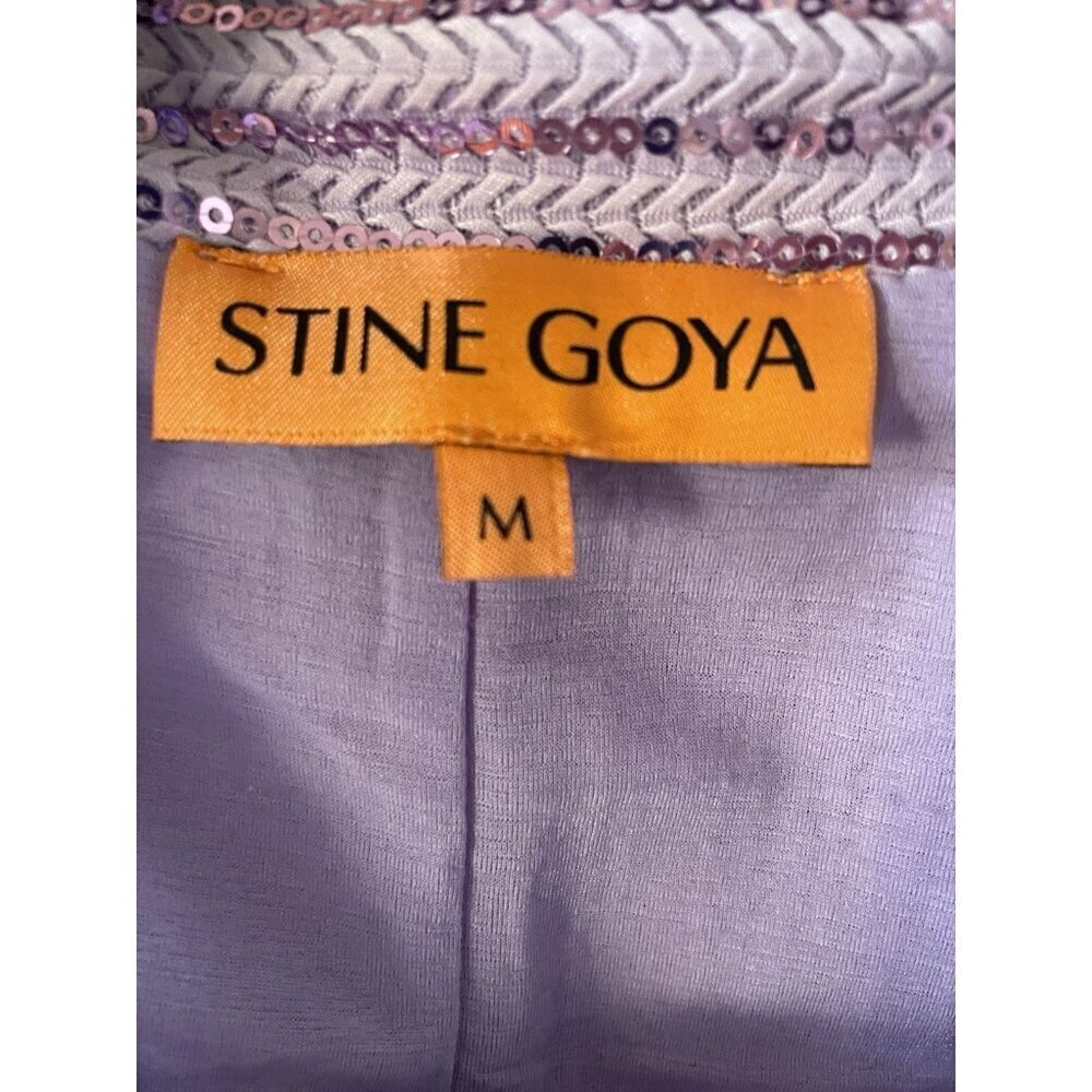 New Stine Goya Sonja Sequin Long Sleeve Button-Up Midi Shirtdress Size M - Picture 16 of 16